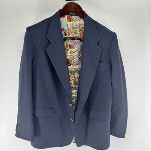 Palm Beach 42R Navy Blue 2Btn Mens Blazer Suit Jacket Sport Coat